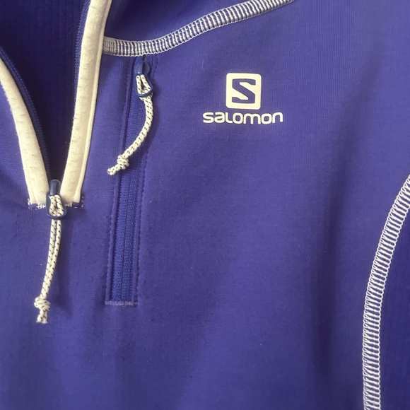 Purple Salomon 1/2 Zip with White Trim.  Size Small. Preloved/Great Condition. - Picture 4 of 7